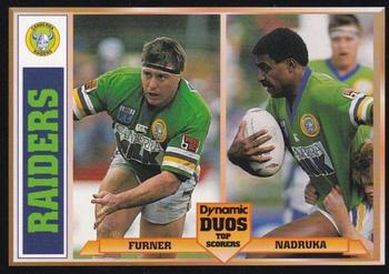 1994 Dynamic Rugby League Series 1 - Dynamic Duos #DD9 David Furner / Noa Nadruku Front